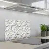 Structuur - Rots - Wit keuken achterwand spatscherm klein 900 -3d_schuin
