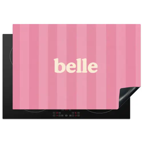 Roze - Gestreept - Belle Inductie beschermer vinyl 3mm klein -3d