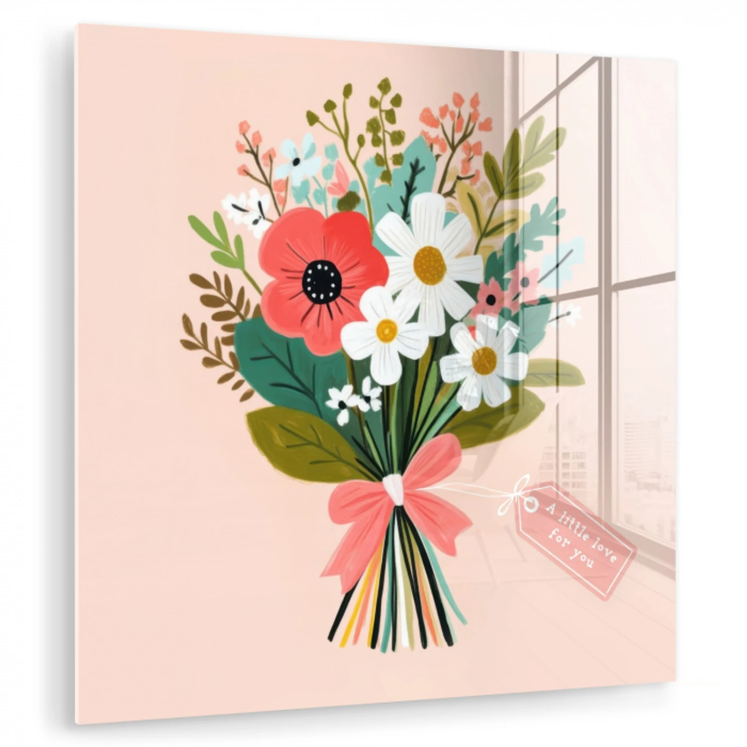 Boeket - Strikje - Kaartje - Quote plexiglas 5mm klein -zzzproduct_nieuw