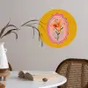 Lelie - Oranje - Lijst - Ovaal Wandcirkel behangsticker klein -sfeer3