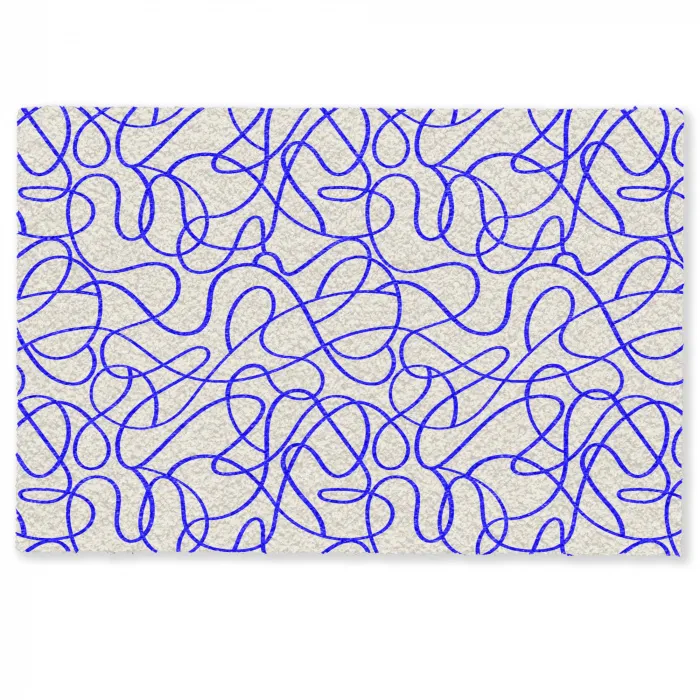 Patronen - Beige - Blauw - Lijnen Deurmat klein 898 -zkaufland3d