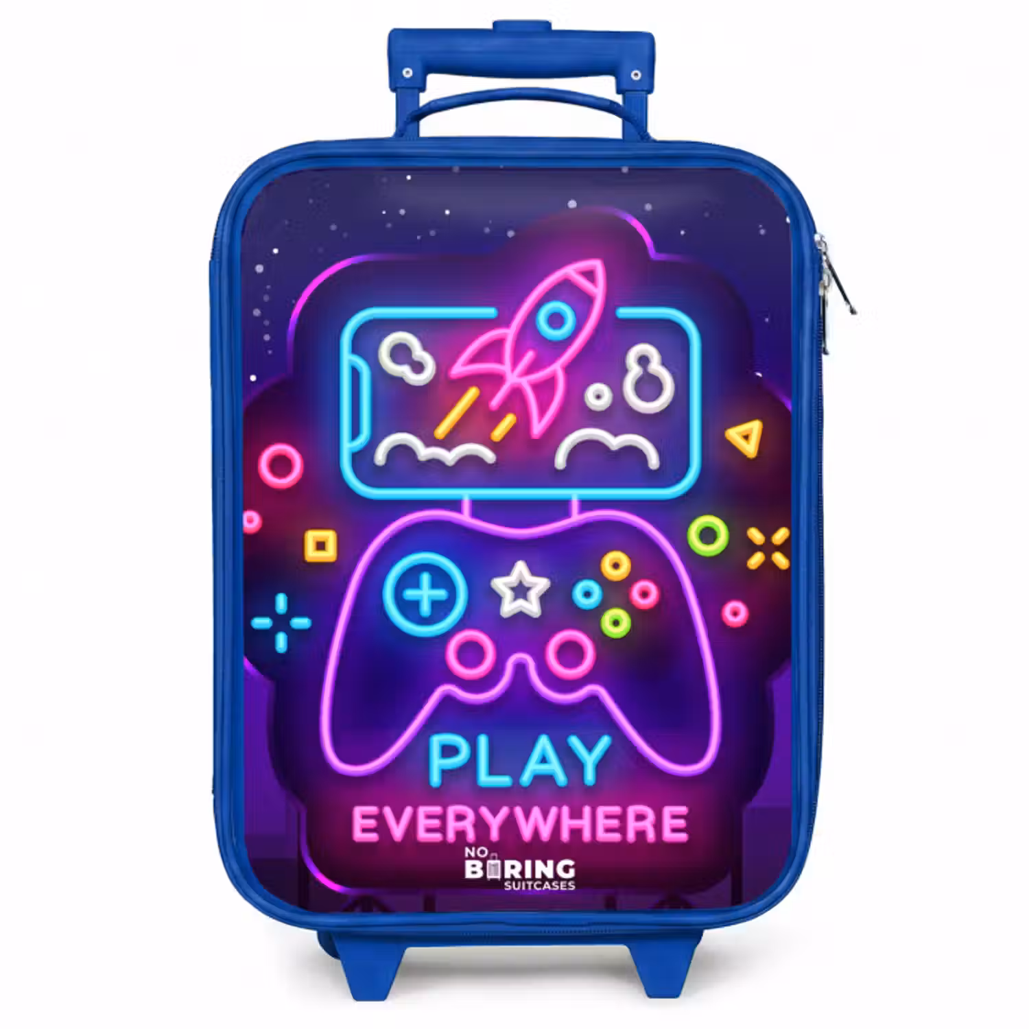 Kinderkoffer Blau - Neonschild mit Controller