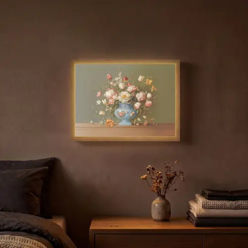 Neutral - Bloemen - Boeket - Vaas Light Box met batterij (Wandlamp) middel -sfeer4