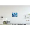 Blauw - Orchidee - Elegeant textielposter latten blank klein -kinderkamer