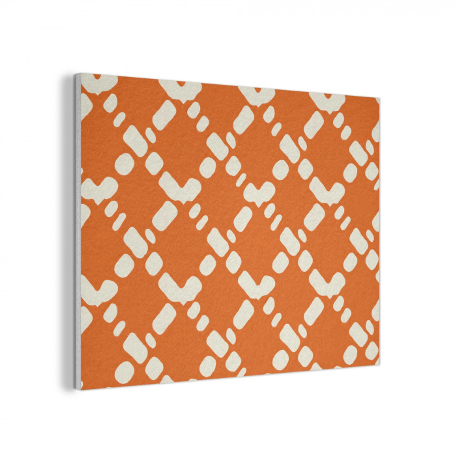 Oranje - Ruitpatroon - Wit PET vilt klein 837 -3d