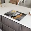 Boedhha - Penseelstreken - Goud - Abstract Inductie beschermer vinyl 3mm klein -sfeer8