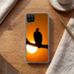 Gier - Tak - Zon - Oranje Telefoonhoesje Samsung Galaxy A12 klein -sfeer1
