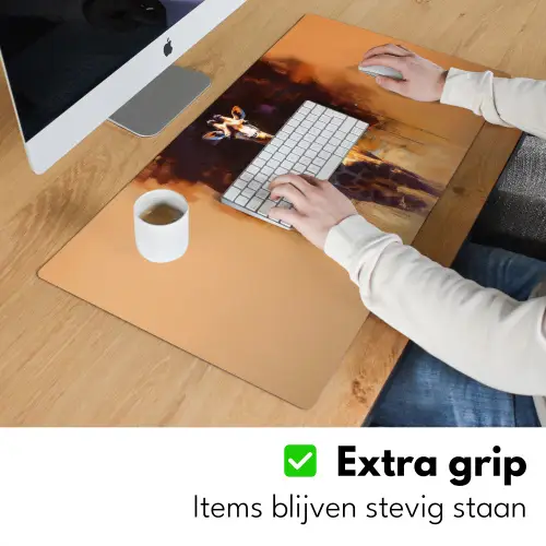 Giraf - Bruin - Abstract - Geschilderd Muismat XXL klein -sfeer3