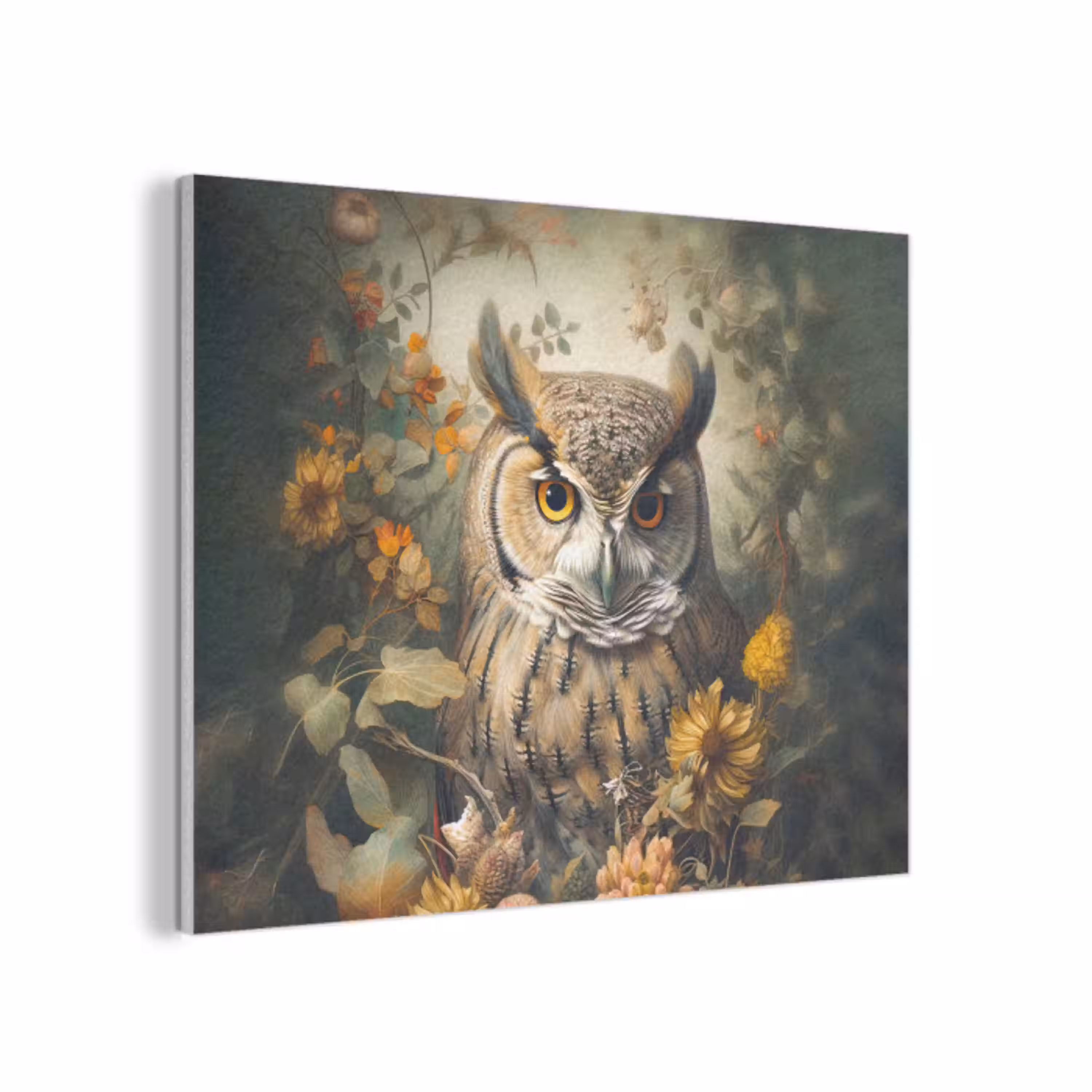 Uil - Vogels - Bloemen - Natuur PET vilt klein -3d