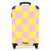 Squares - Roze/Geel NBS - Handbagage koffer - Kinderen Unisex middel -productfoto_recht