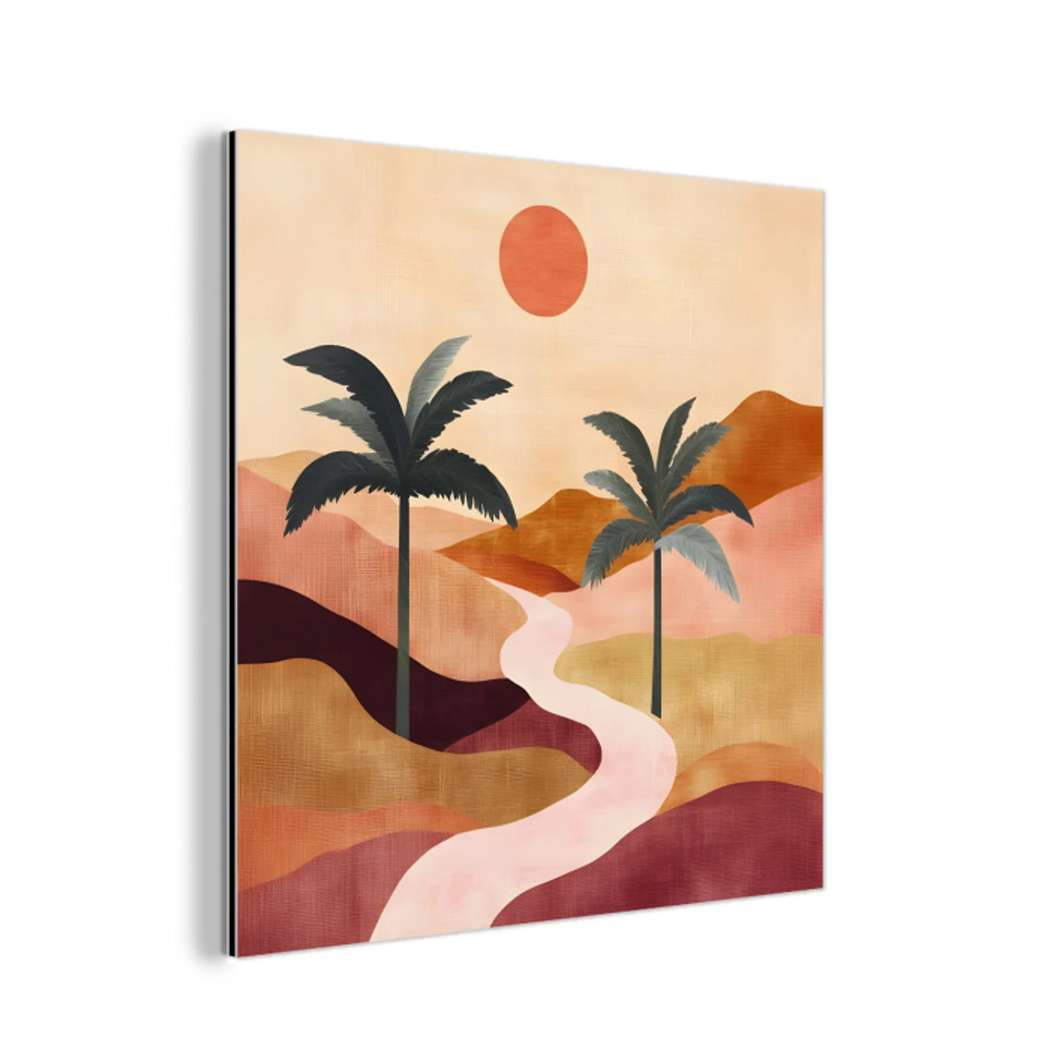 Heuvels - Palmbomen - Abstract aluminium wit klein -3d
