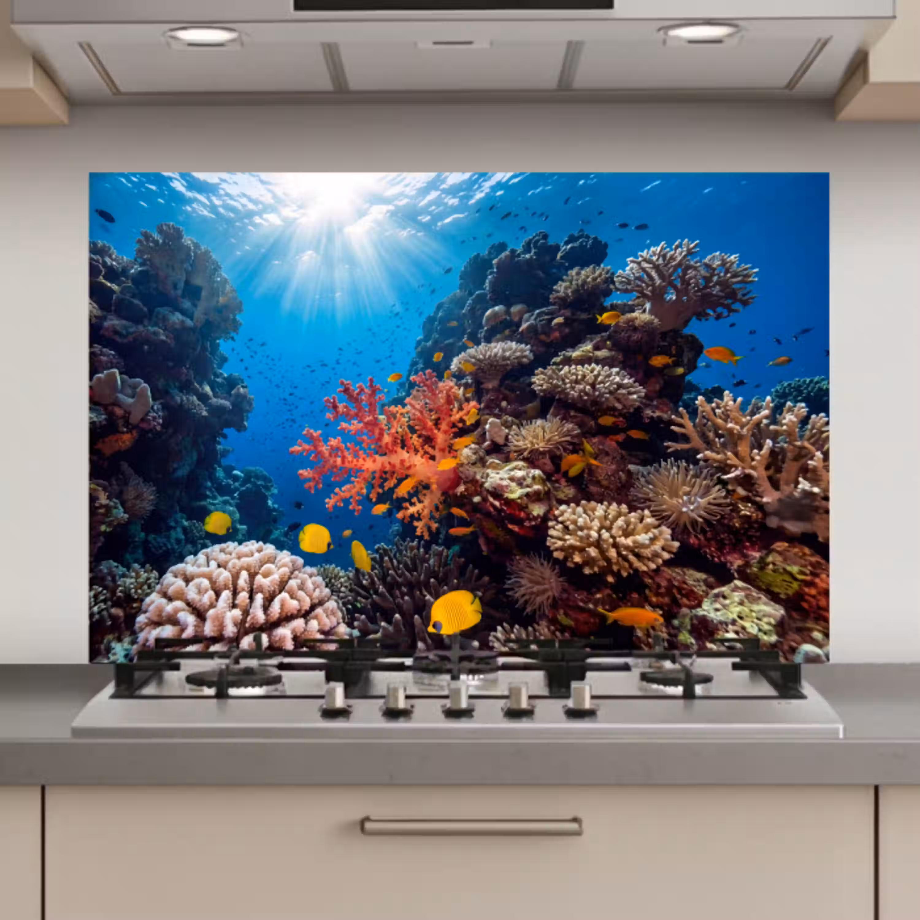 Zee - Koraalrif - Natuur - Levendig - Blauw keuken achterwand spatscherm klein -3d_website