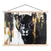Panter - Zwart - Abstract - Verfstreken textielposter latten blank klein -3d
