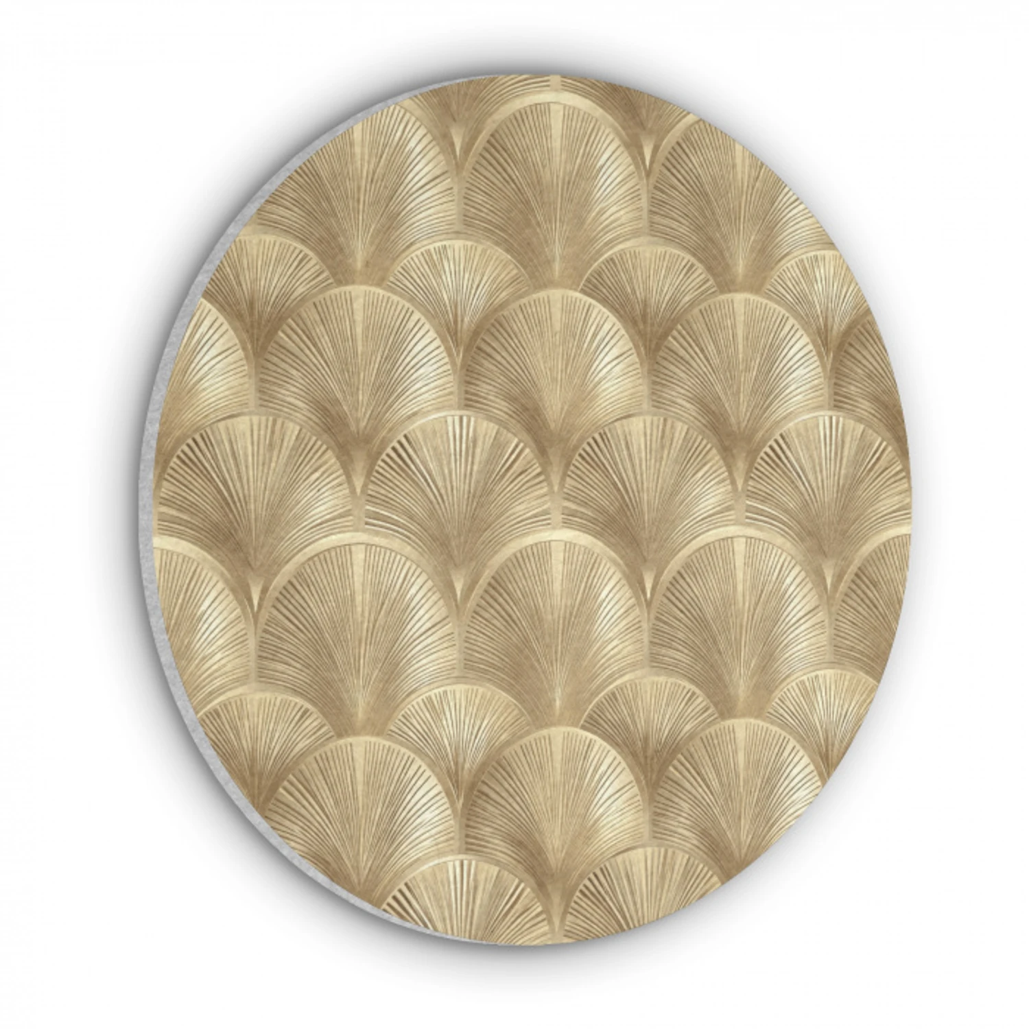 Patroon - Waaier -  Goud Akoestische PET Vilt - Rond klein 838 -3d