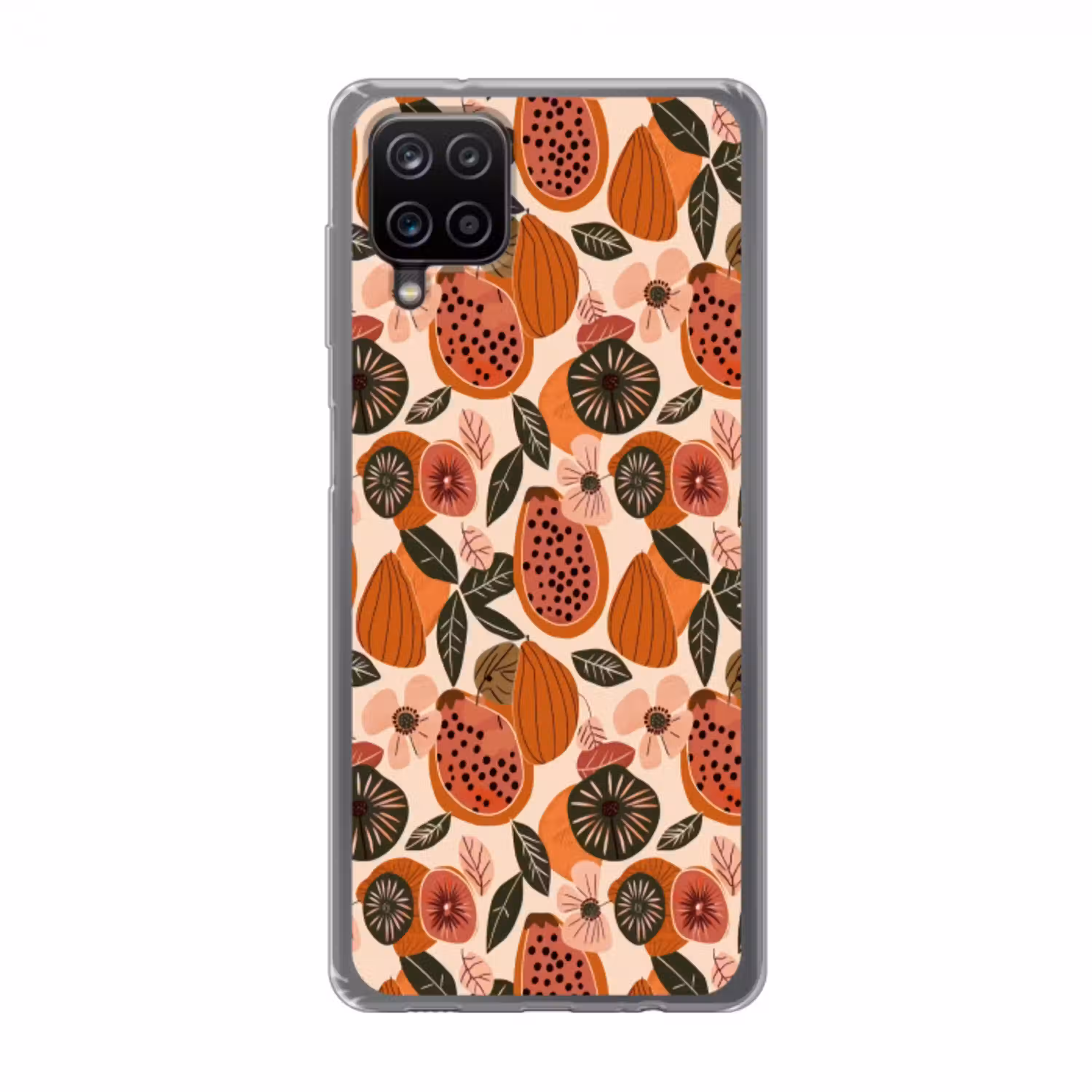 Papaja - Bloesem - Oranje Telefoonhoesje Samsung Galaxy A12 klein 372 -3d