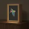 Papegaai - Kleurrijk - Vleugels - Sierlijk Light Box met kabel (Tafellamp) klein -z3d_website
