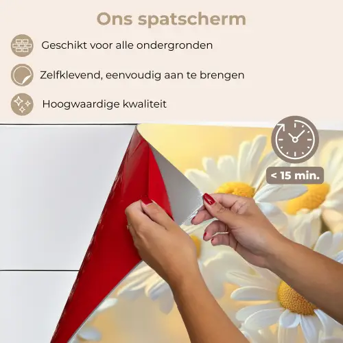 Madeliefjes - Wit - Zonlicht keuken achterwand spatscherm klein -spatscherm_NL