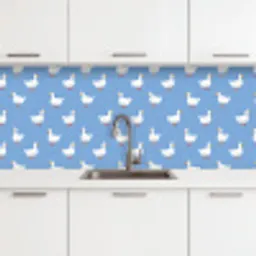 Ganzen - Elegant - Blauw keuken achterwand 2 middel 871 -3d