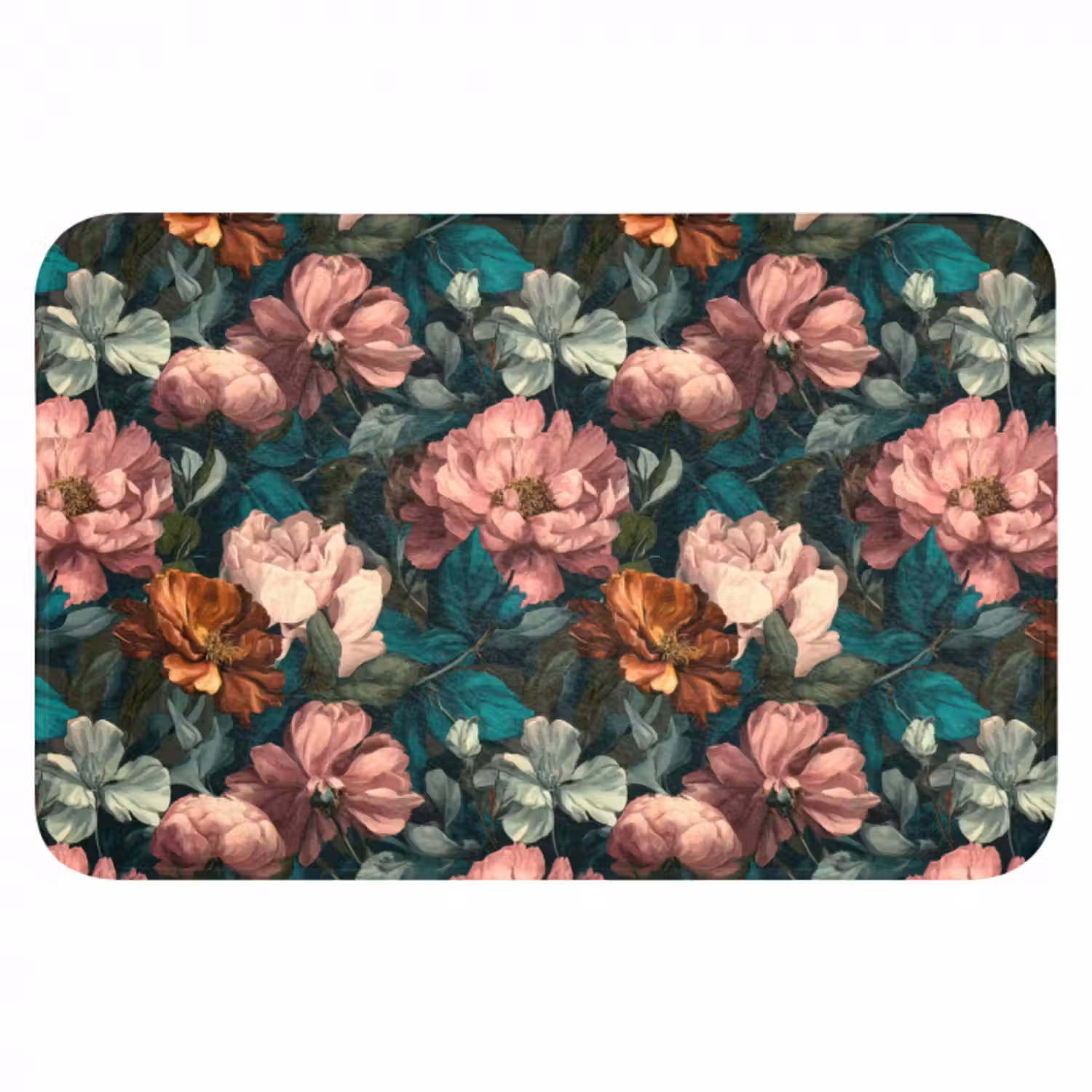 Badematte - Blumen - Landschaftlich - Muster - Rosa