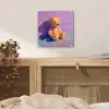Teddybeer - Schaduw - Penseelstreken - Paars plexiglas 5mm klein -sfeer4