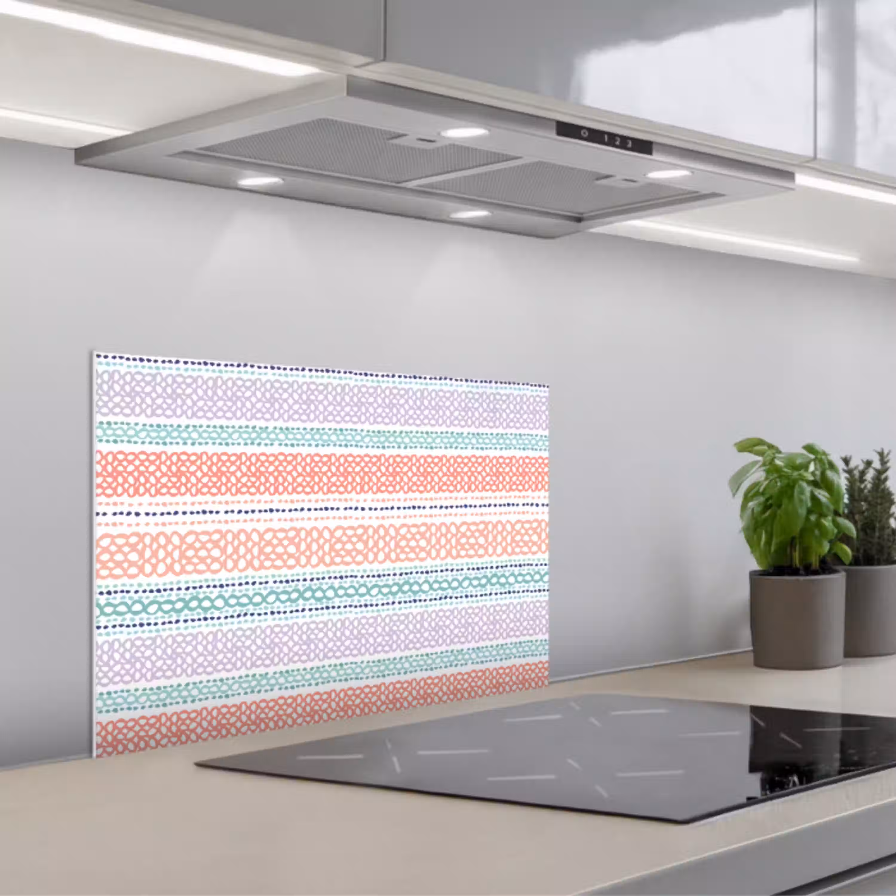 Strepen - Zomer - Kleuren keuken achterwand spatscherm klein 900 -3d_schuin