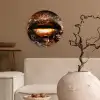 Goud - Lippen - Kunst Wandcirkel kunststof plaat 5mm dik klein -sfeer1
