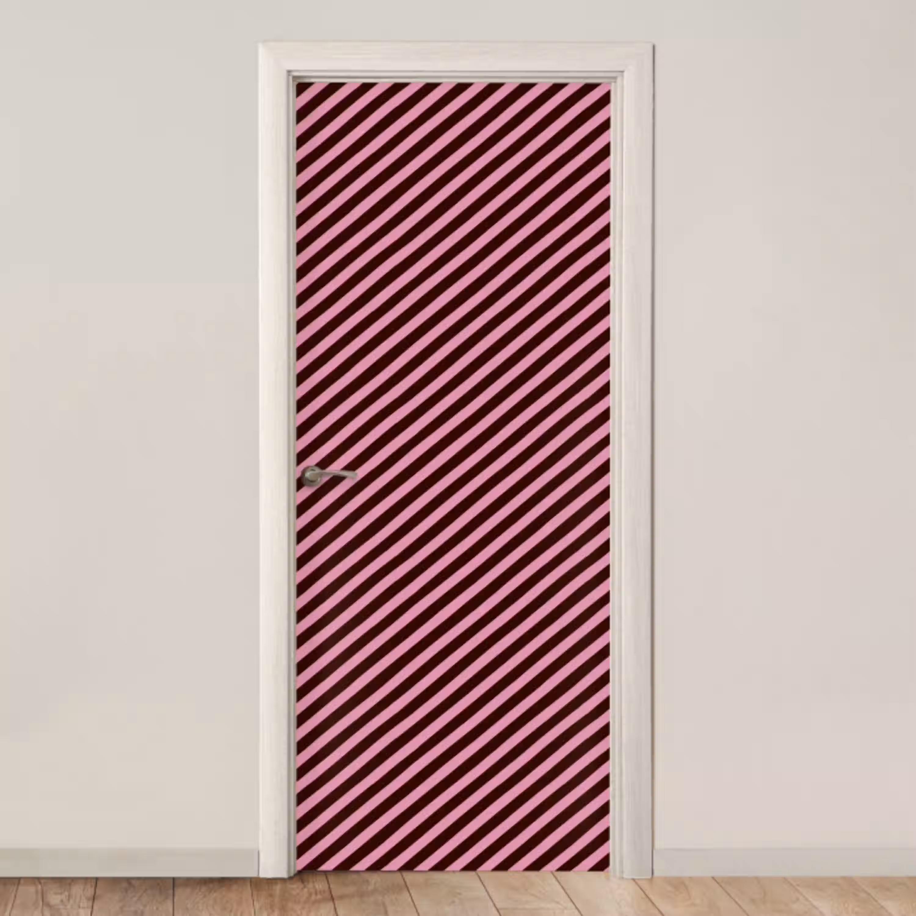 Strepen - Roze - Bruin deurposter klein 289 -3d_beige