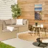 Strandpad bij Zonsondergang tuinposter los doek klein -sfeer4
