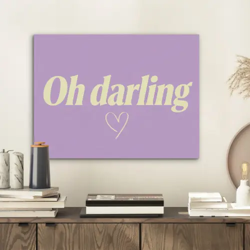 Oh darling - Hart - Paars PET vilt klein -sfeer1