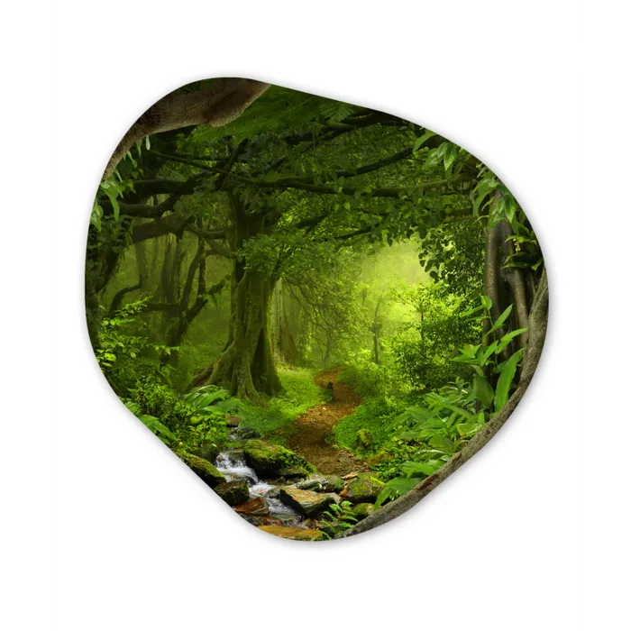 Jungle - Groen - Natuur - Tropisch - Planten Wandcirkel Organisch Forex 3mm klein -3d