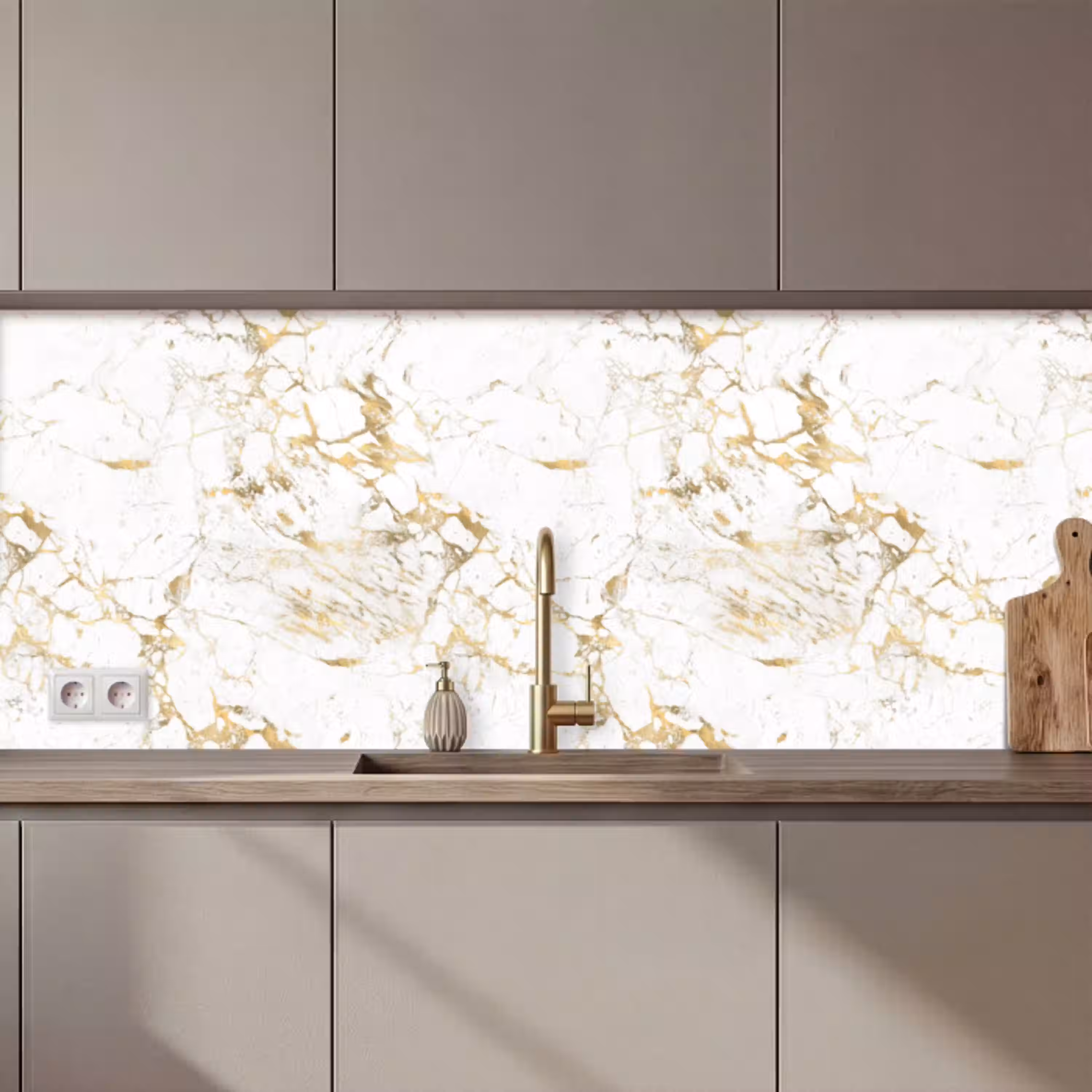 Wit - Marmer - Luxe - Goud keuken achterwand 2 middel 871 zz_3dshopping