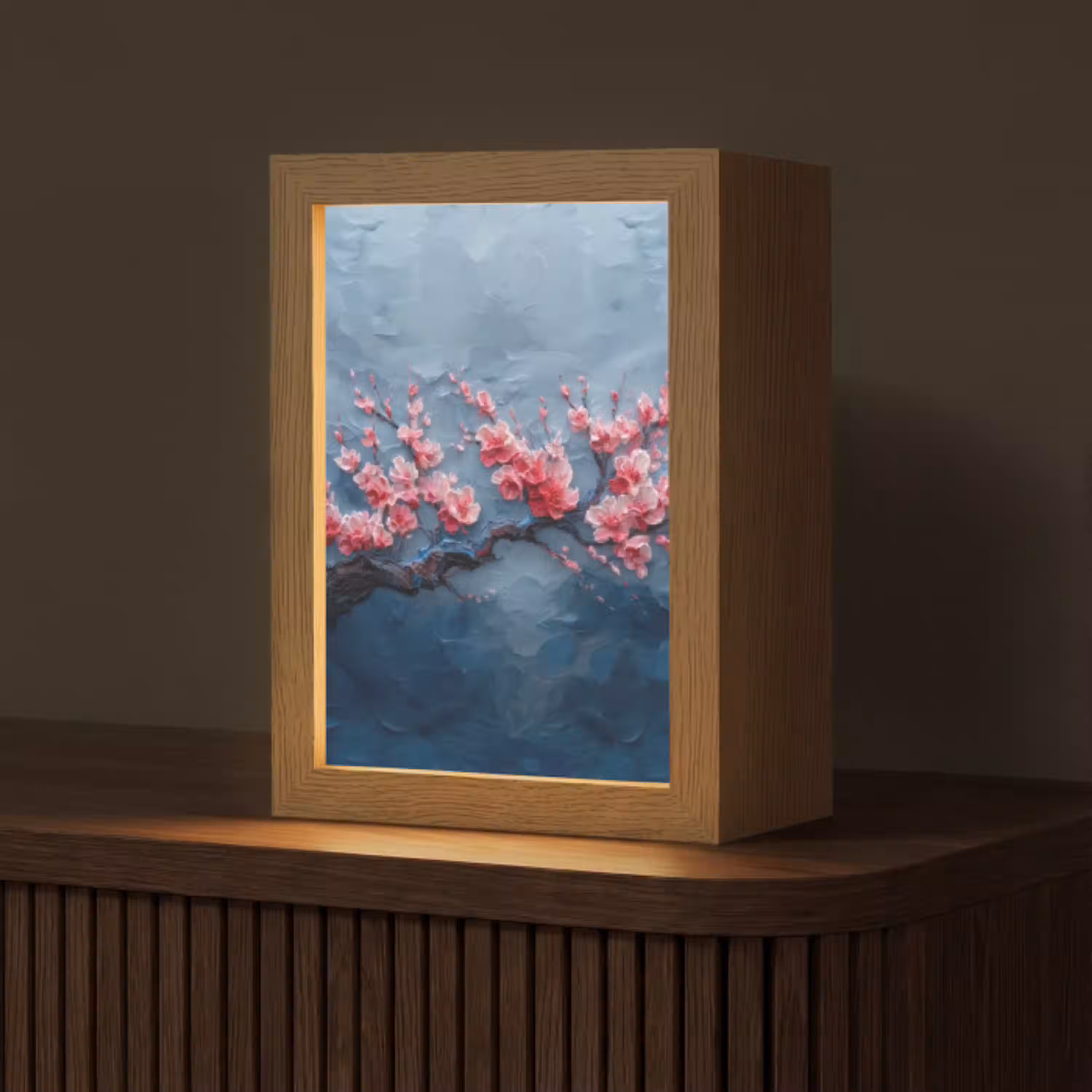 Bloesem - Bloem - Roze - Tak Light Box met kabel (Tafellamp) klein -z3d_website