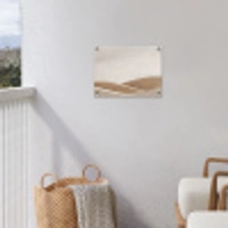 Abstract - Golven - Modern - Beige tuinposter los doek klein -sfeer8