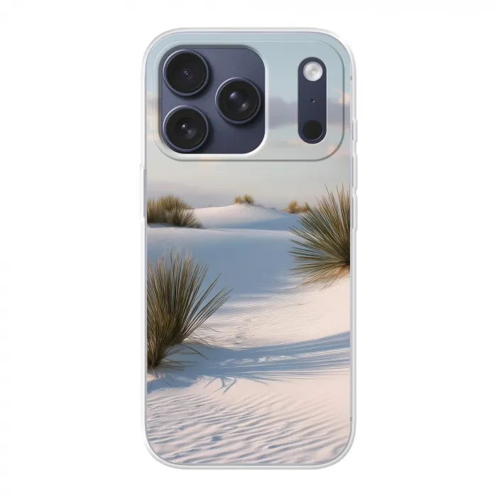 Duinen - Gras - Wolken - Beige Telefoonhoesje iPhone 17 Pro klein -3d