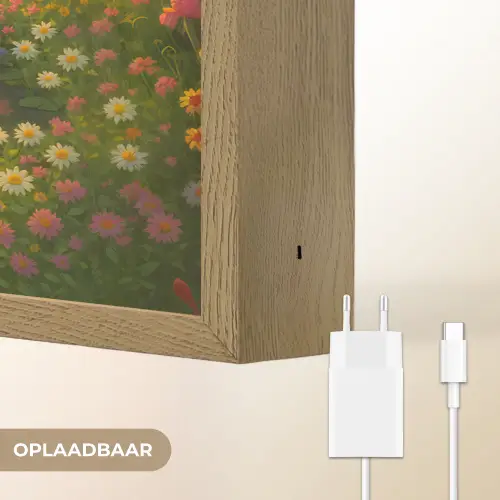 Eenden - Vijver - Bloemen Light Box met batterij (Wandlamp) middel -USP_websiteoplaadbaarNL