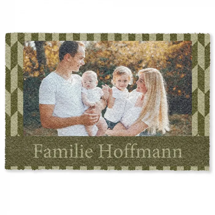 Familie - In - Muster - Olive - Foto Deurmat klein -zkaufland3d