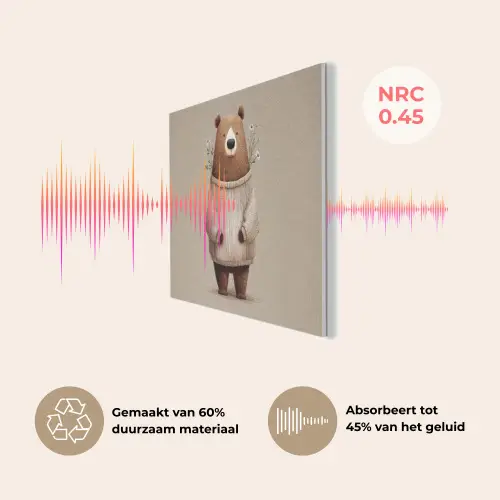 Beer - Witte bloemen - Knus PET vilt klein -USP_NL