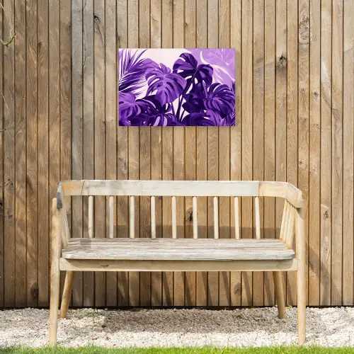 Bladeren - Paars - Tropisch - Abstract Tuinposter op houten frame 2 cm dik klein -sfeer4