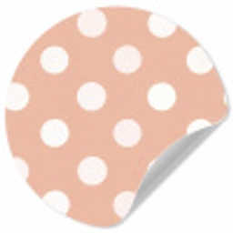 Klassiek - Polka - Perzik Wandcirkel behangsticker klein 186 -3d