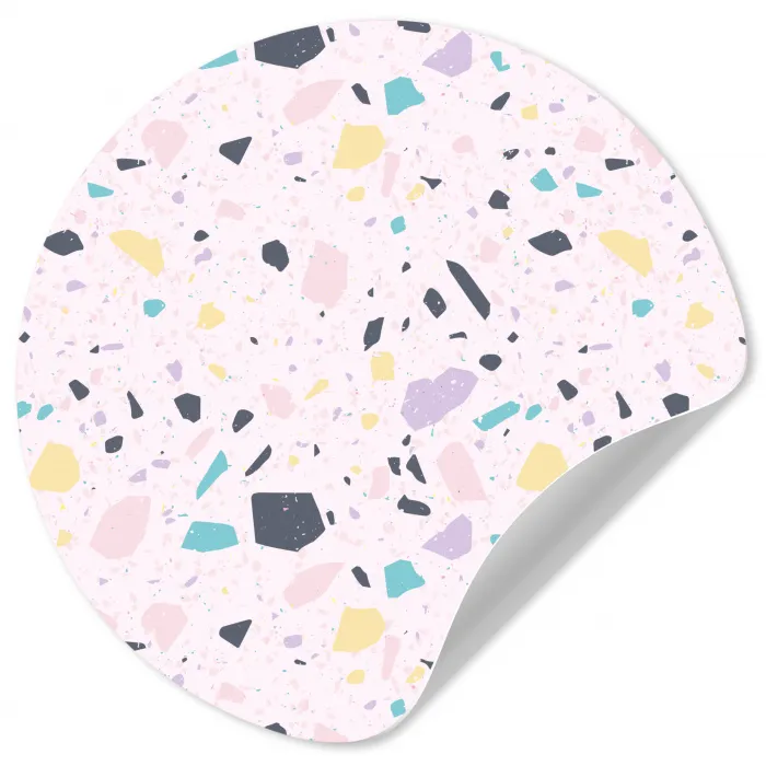 Terrazzo -  Patroon - Zacht - Snoep Wandcirkel behangsticker klein 186 -3d