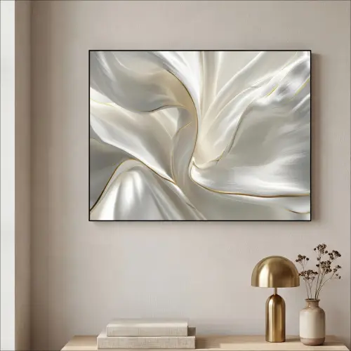 Stof - Plooien - Goud Textielframe zwart klein -sfeer2