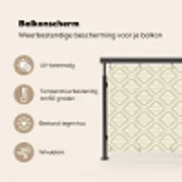 Floraal - Ornament - Beige Balkonbeschermer Duitsland klein 596 -specs_NL