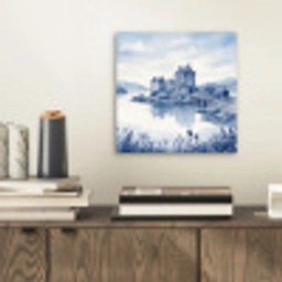 Schots - Kasteel - Blauw - Aquarel aluminium wit klein -sfeer1
