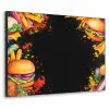 Fastfood - Graffiti - Hamburger - Eten - Modern Textielframe - compleet frame klein -3d