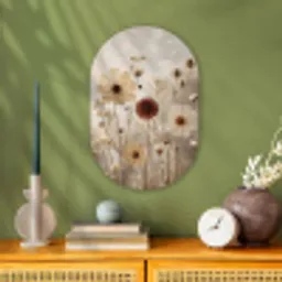 Wilde bloemen - Botanisch - Vintage - Natuur - Rustiek Wandcirkel Ovaal Forex klein -sfeer2
