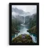 Waterval - Bomen - Bergen fotolijst zwart zonder passe partout klein -3d