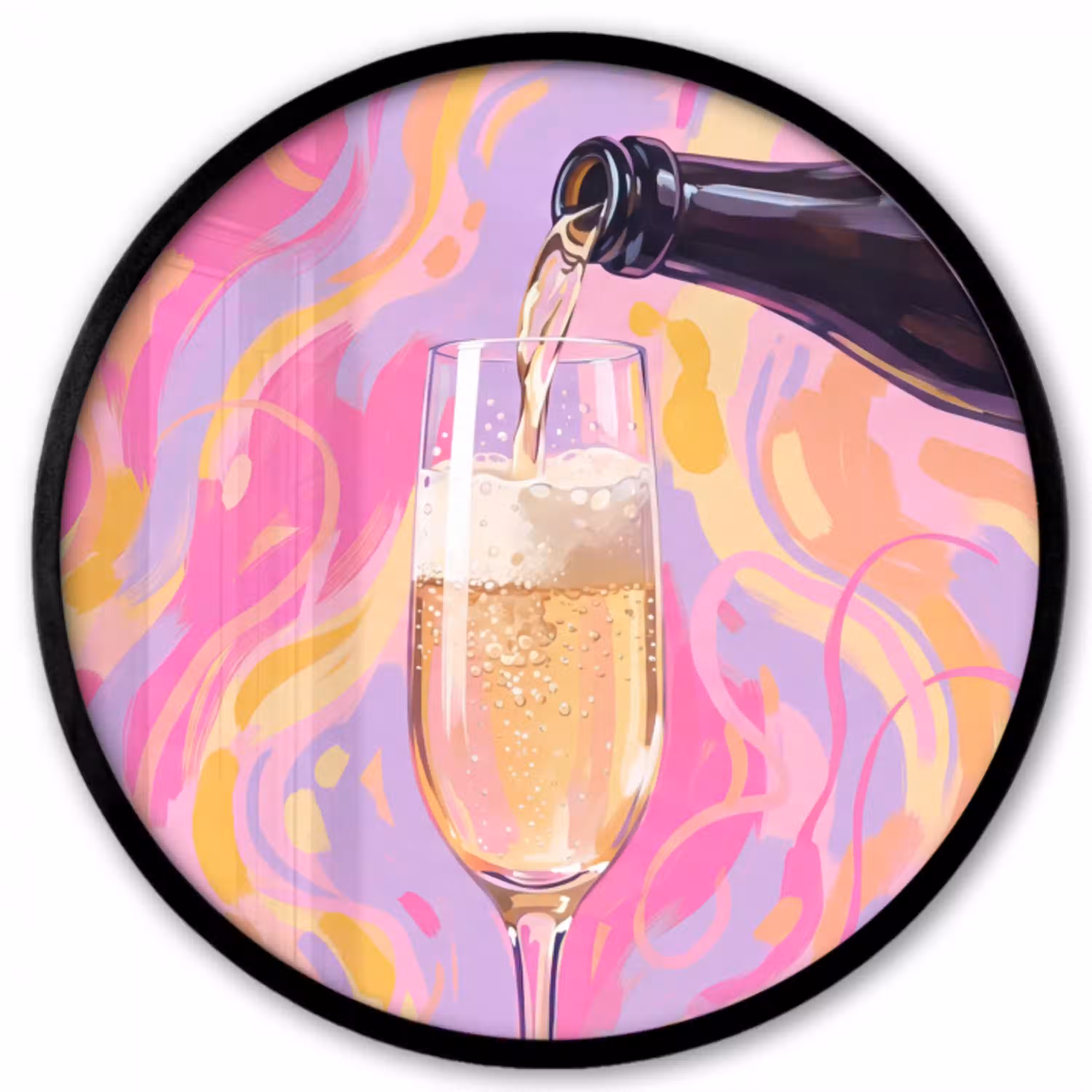 Drank - Inschenken - Feest - Abstract - Roze Fotolijst rond zonder passe partout klein -3d