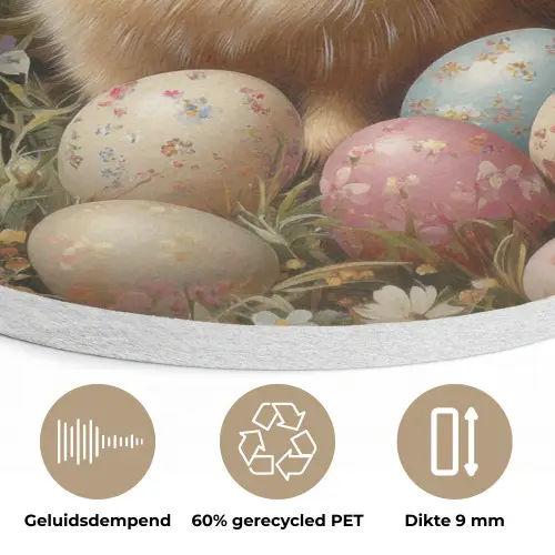 Paashaas - Lente - Paaseieren Akoestische PET Vilt - Rond klein -closeup_NL