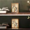 Vogel - Tak - Bloemen - Oranje Light Box met kabel (Tafellamp) klein -sfeer3