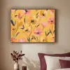 Bloemen - Geschilderd - Geel Textielframe zwart klein -sfeer1